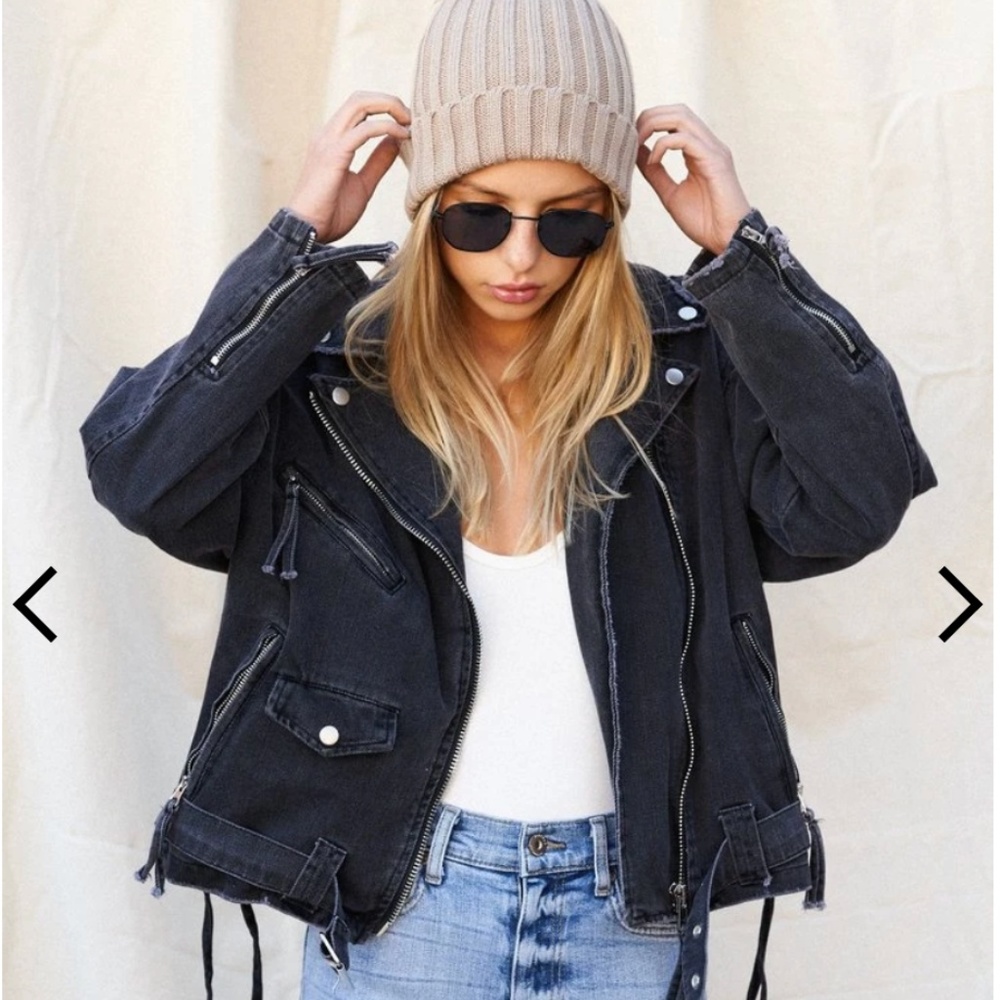 12th Tribe Jet Setter Black Jean Jacket